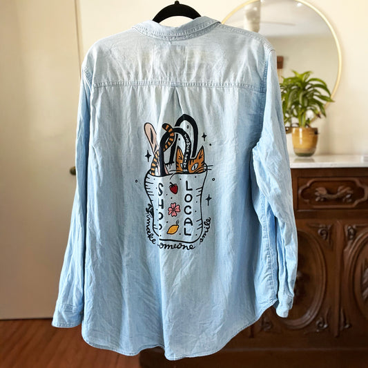 Shop Local | Long Sleeve Chambray Button Up | 2X