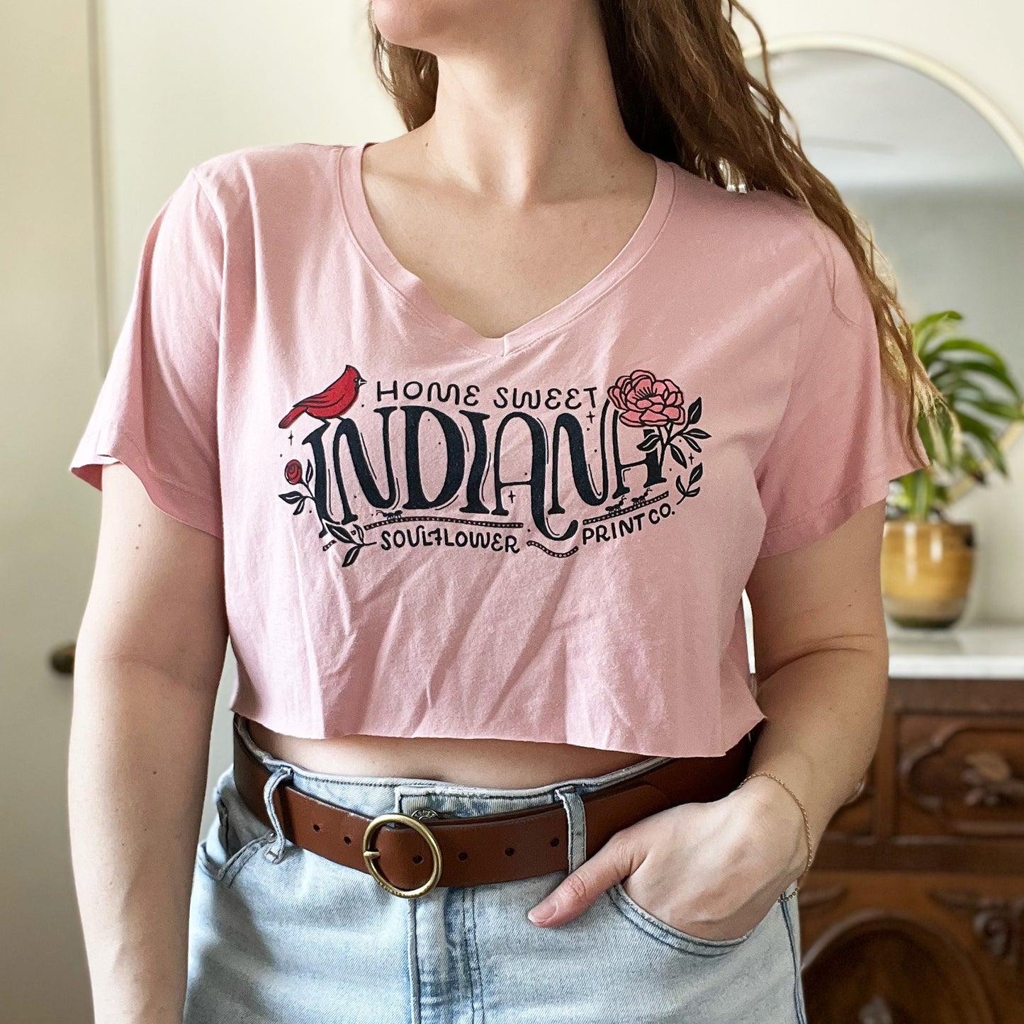 Home Sweet Indiana | Pink Crop Top | 2X
