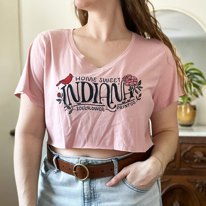 Home Sweet Indiana | Pink Crop Top | 2X