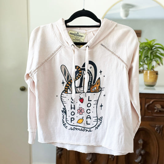 Shop Local | Light Pink Long Sleeve Hoodie | XS