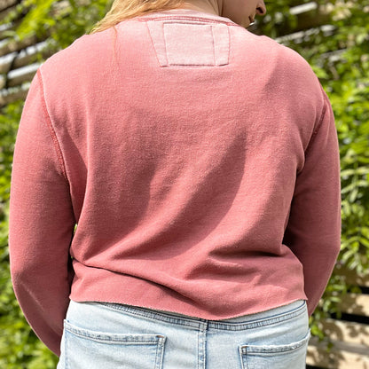 Stronger Together | June Birth Flower | Faded Pink Cut Off Sweatshirt | Large