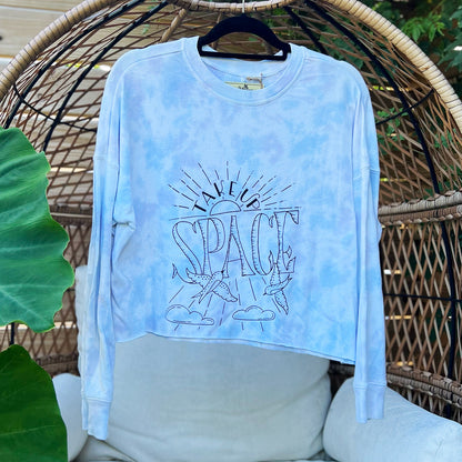 Take Up Space | Light Blue/Purple Tiedye Long Sleeve | Small