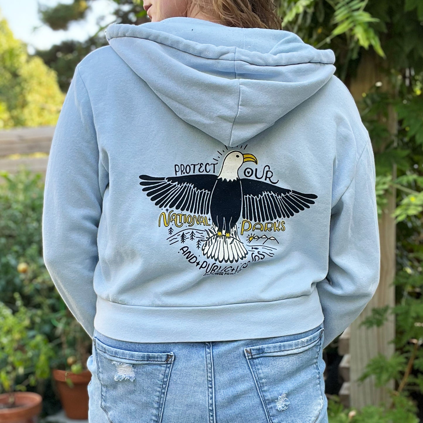 National Parks | Lt. Blue Zip-Up Jacket | Large