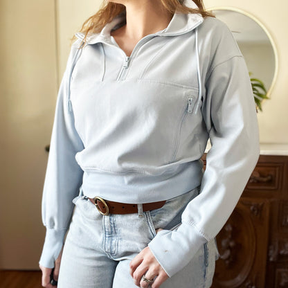 Shop Local | Light Blue 3/4 Zip-Up Jacket | Medium