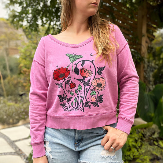 Seek Hope | August Birth Flower | Pink Sweatshirt | Large