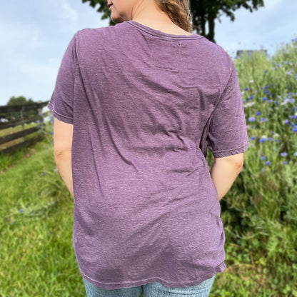 Hope Lives Here | Snow Drops | January Birth Flower | Dark Purple Tee | 2X