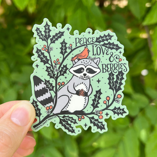 Vinyl Sticker | December Birth Flower | Holly & Berries