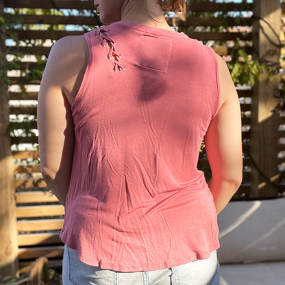 Stay Feral | Opossum | Pink Tank Top | Large