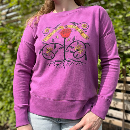 Stronger Together | June Birth Flower | Purple Sweatshirt | Medium