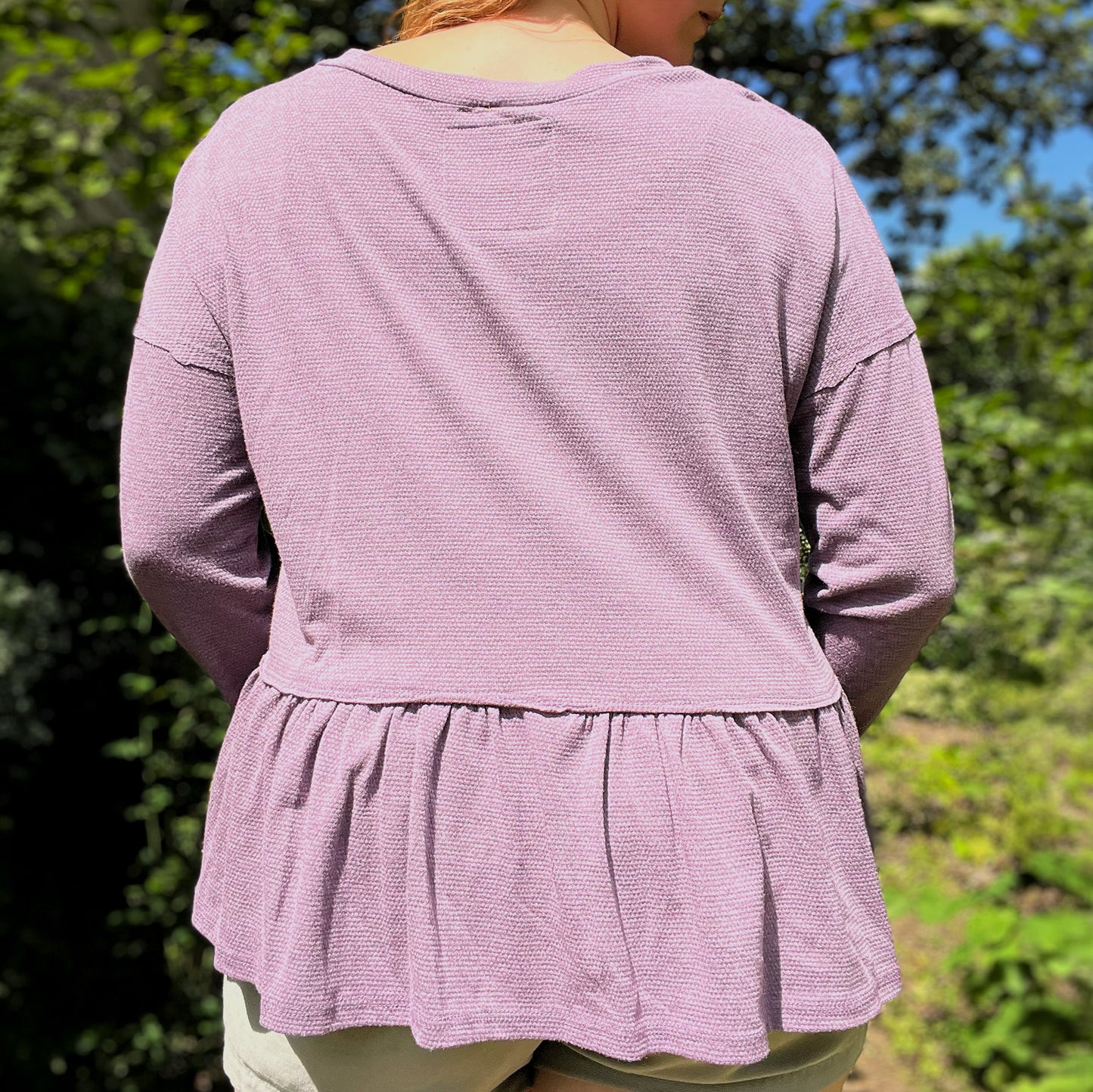 Stay Feral | Opossum | Purple Flowy Long Sleeve Shirt | Medium
