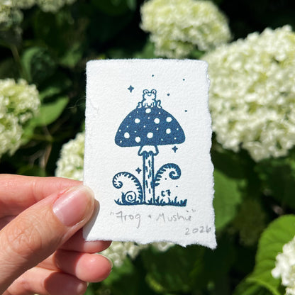 Frog & Mushie | Tiny Art Print