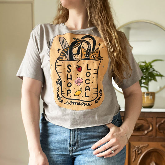 Shop Local | Gray Crop Top | XL