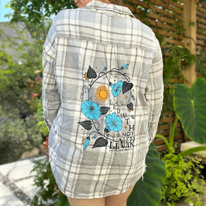 September Birth Flower | Morning Glory | Gray Flannel | 2X