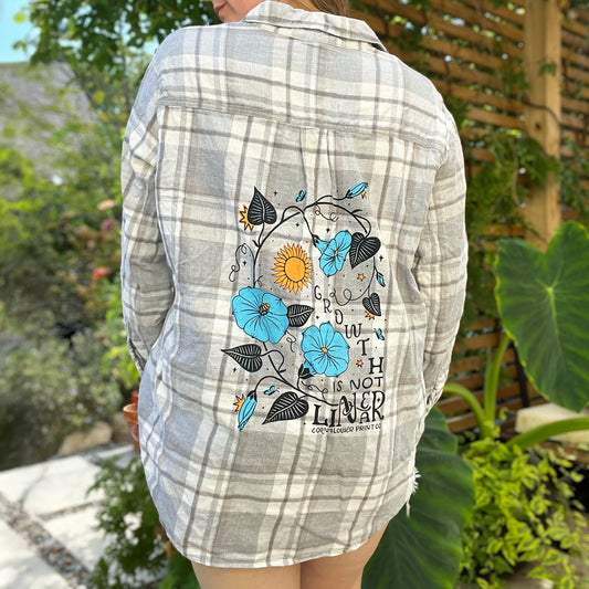 September Birth Flower | Morning Glory | Gray Flannel | 2X