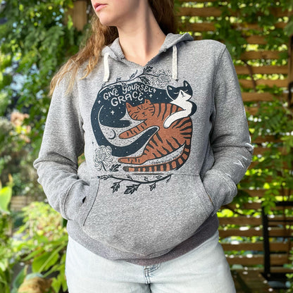 November Birth Flower | Chrysanthemum | Heather Gray Hoodie | Medium