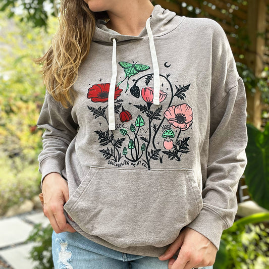 Seek Hope | August Birth Flower | Gray Hoodie | XL