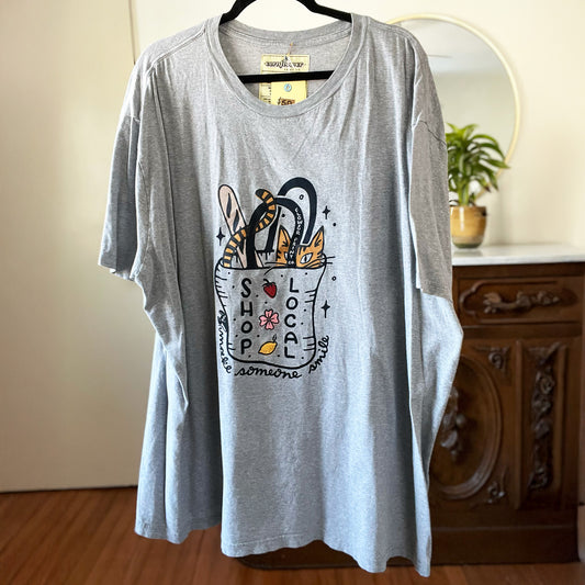 Shop Local | Gray Short Sleeve Tee | 3X
