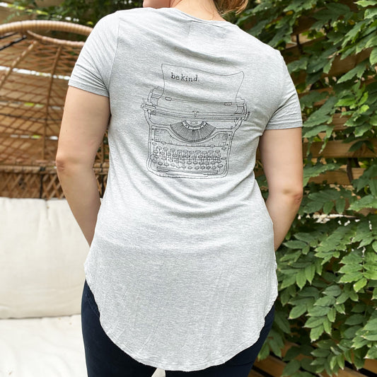 Typewriter | Light Gray Tee | Medium