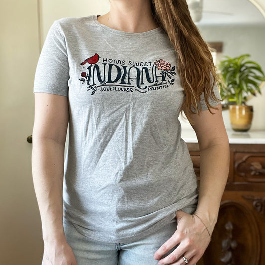 Home Sweet Indiana | Gray Tee | Large