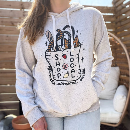 Shop Local | Gray Heather Hoodie Sweatshirt | Large