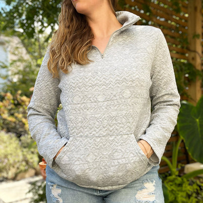 September Birth Flower | Morning Glory | Gray Pullover | Large
