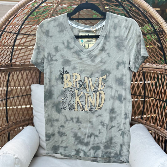 Brave & Kind | Green Tiedye Tee | X-Small