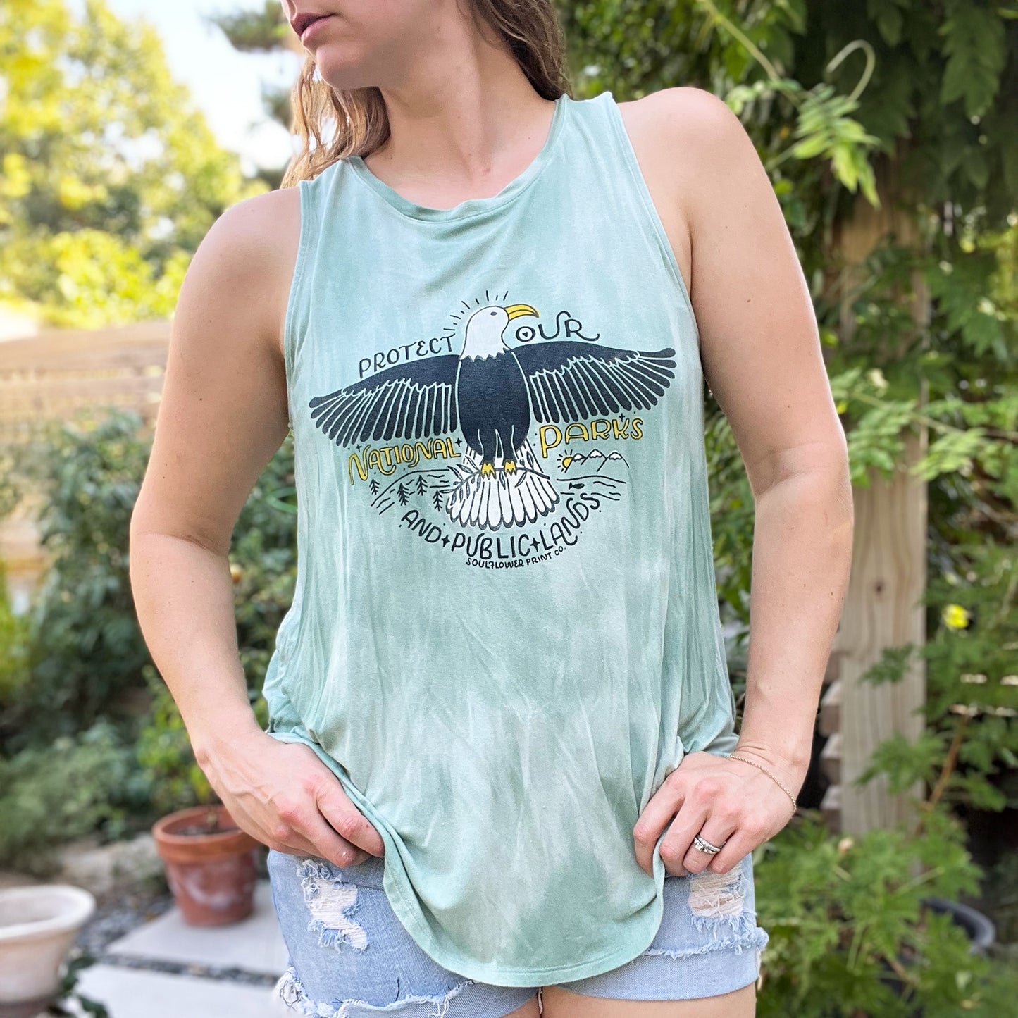 National Parks | Green Tiedye Tank Top | Large