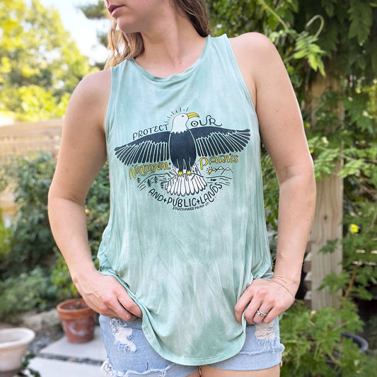 National Parks | Green Tiedye Tank Top | Large