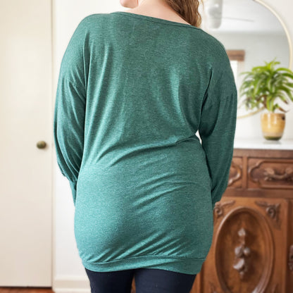 Koi Fish | Nevertheless We Persisted | Green Tunic Top with Pockets | Medium