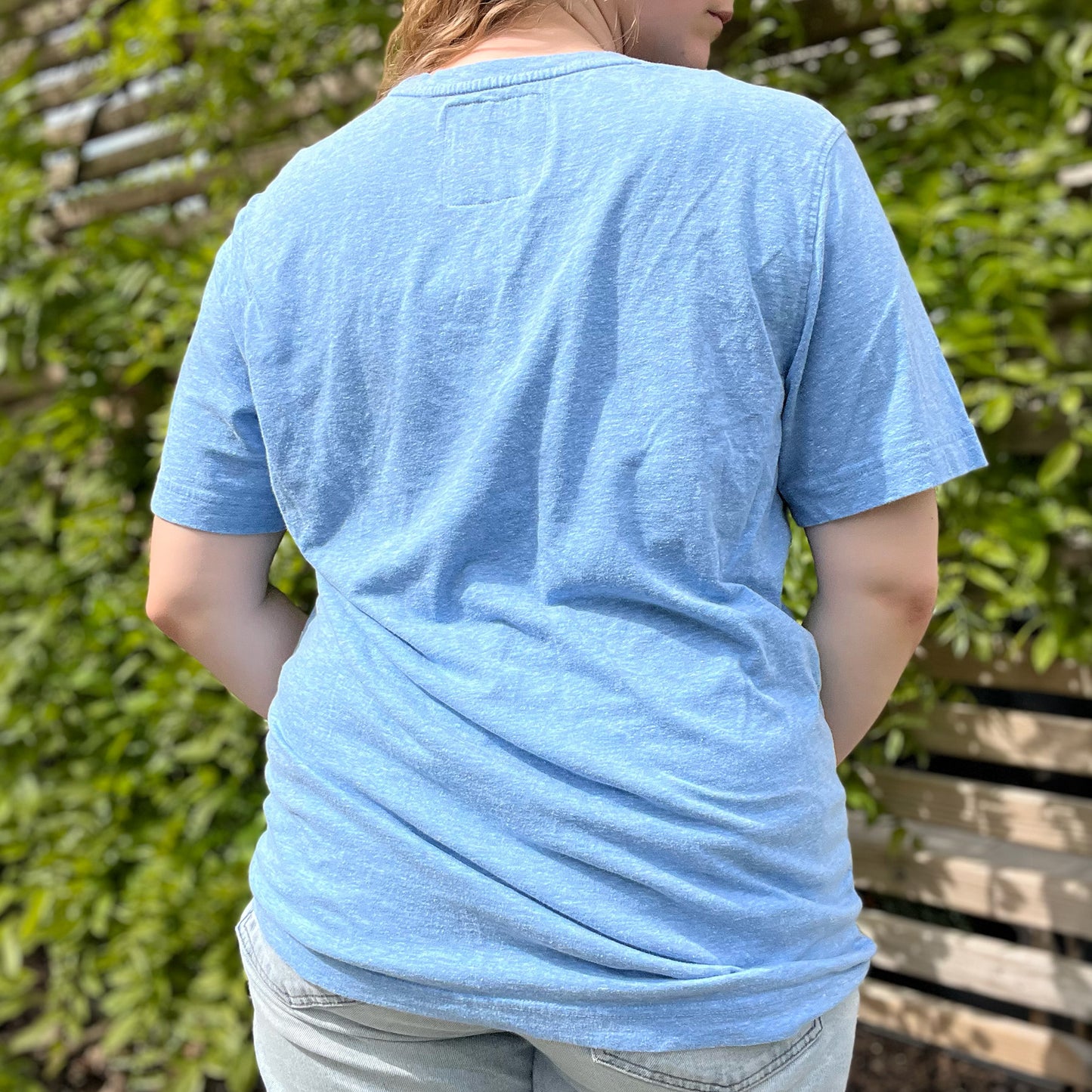 Stronger Together | June Birth Flower | Heather Blue Tee | Large