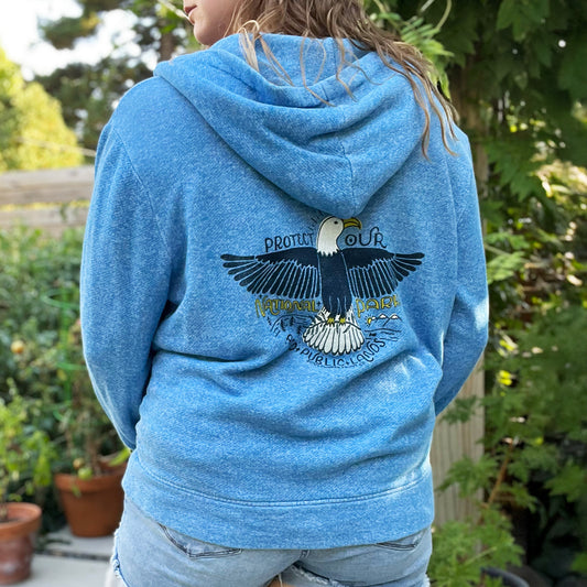 National Parks | Heather Blue Zip-Up Jacket | Large