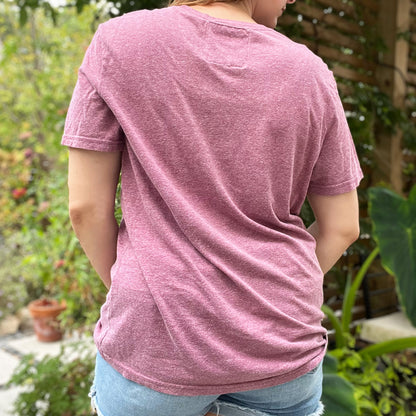 Seek Hope | August Birth Flower | Heather Dark Pink Tee | Large