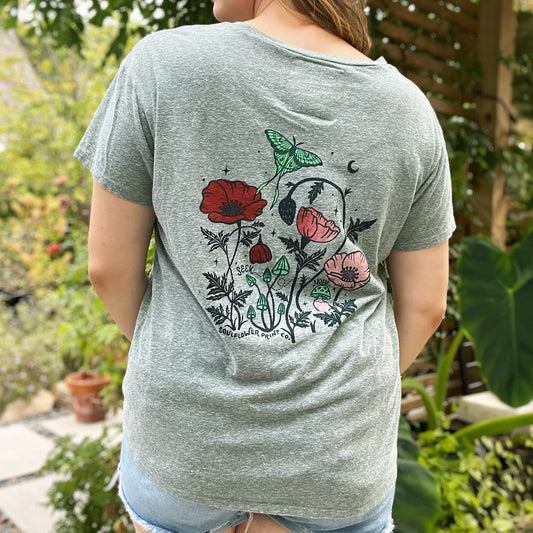 Seek Hope | August Birth Flower | Heather Green Tee | XL