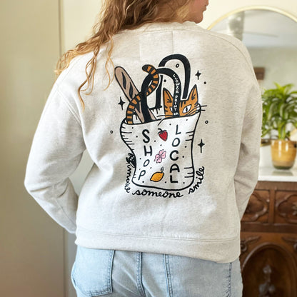Shop Local | Heather Gray Pullover Sweatshirt | Medium