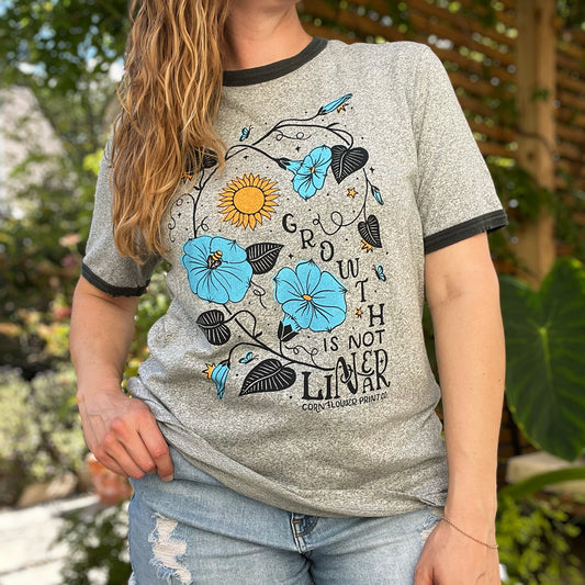 September Birth Flower | Morning Glory | Heather Green Tee | Medium