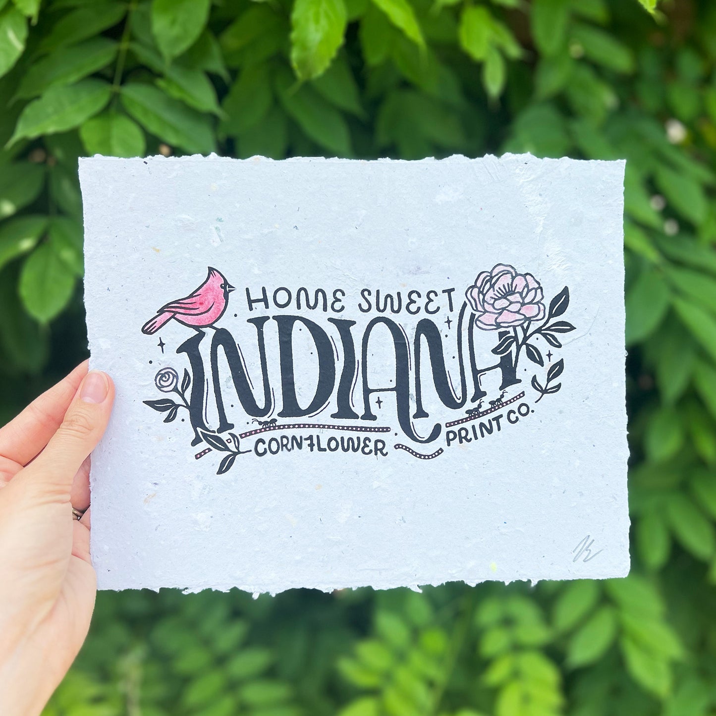Handmade Paper Poster | Home Sweet Indiana