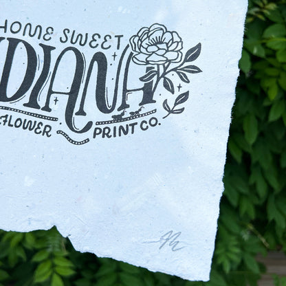 Handmade Paper Poster | Home Sweet Indiana