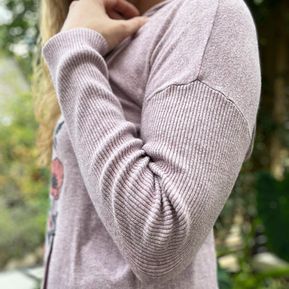 Seek Hope | August Birth Flower | Pink Long Sleeve Hoodie | Large
