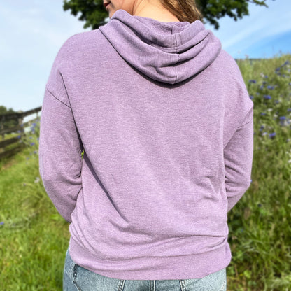 Hope Lives Here | Snow Drops | January Birth Flower | Purple Hoodie | Small