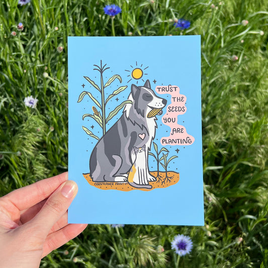 Postcard | Jackie & Peanut | Trust the Seeds You Are Planting