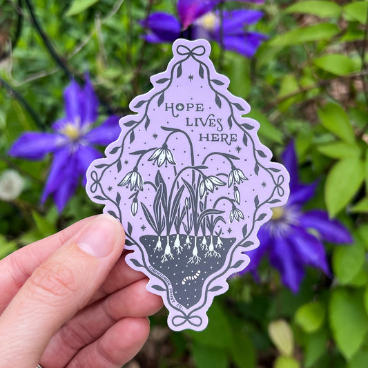 Vinyl Sticker | January Birth Flower | Snow Drops