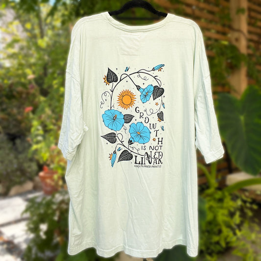 September Birth Flower | Morning Glory | Light Blue Tee | 5X