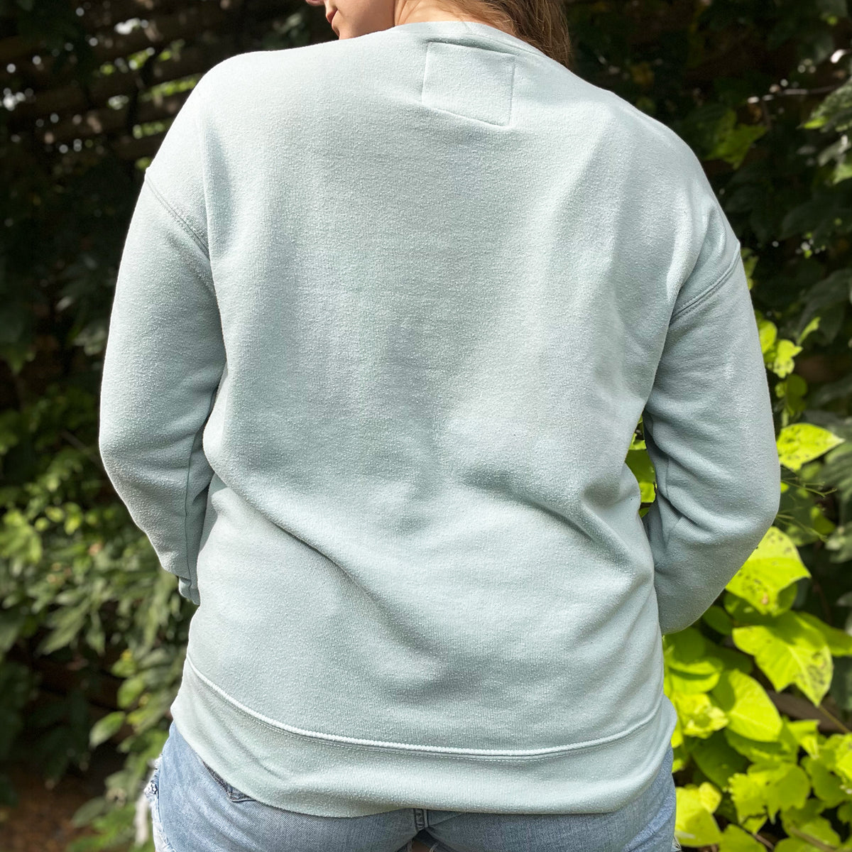 November Birth Flower | Chrysanthemum | Light Blue Sweatshirt | Medium