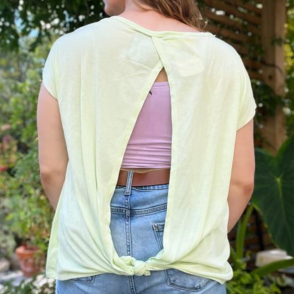 September Birth Flower | Morning Glory | Light Green Open Back Top | Large
