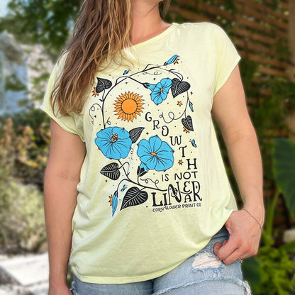 September Birth Flower | Morning Glory | Light Green Open Back Top | Large