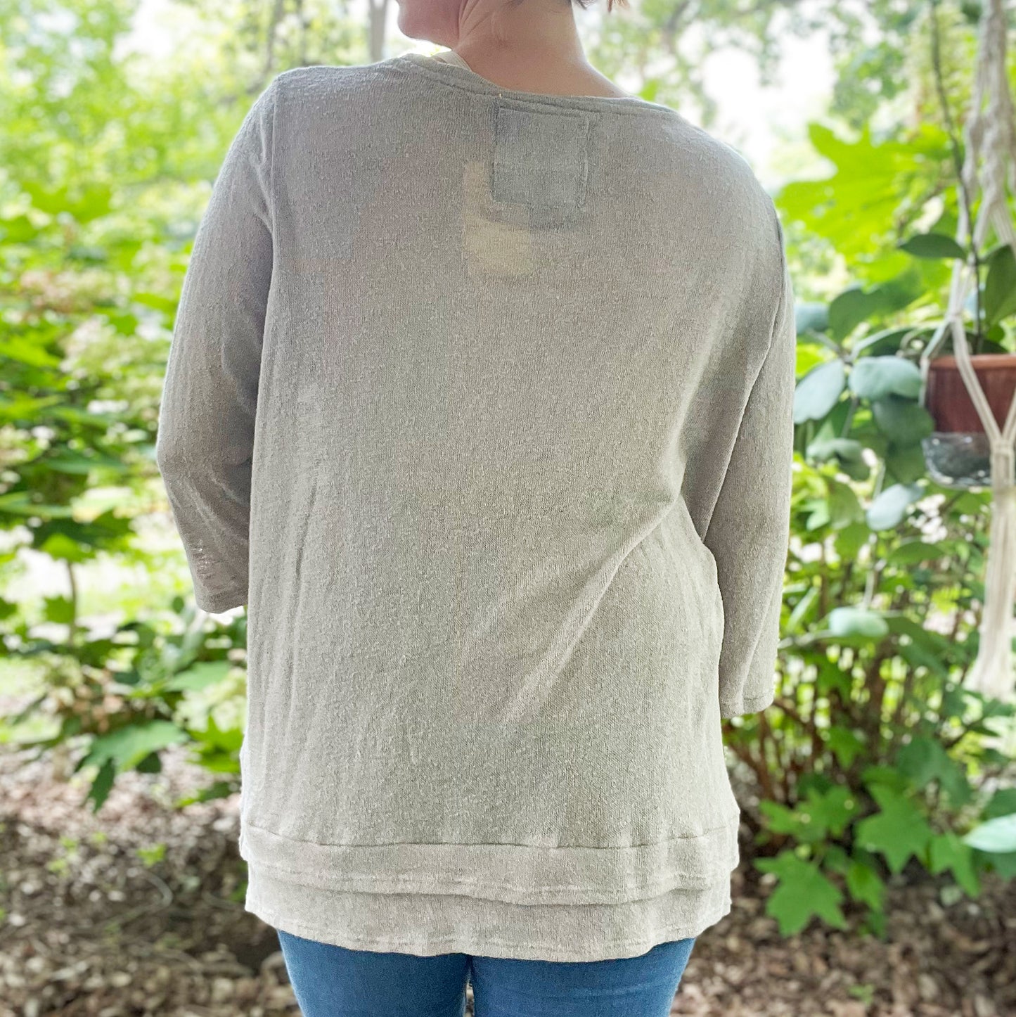 Stronger Together | June Birth Flower | Gray 3/4 Long Sleeve | Large