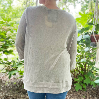 Stronger Together | June Birth Flower | Gray 3/4 Long Sleeve | Large