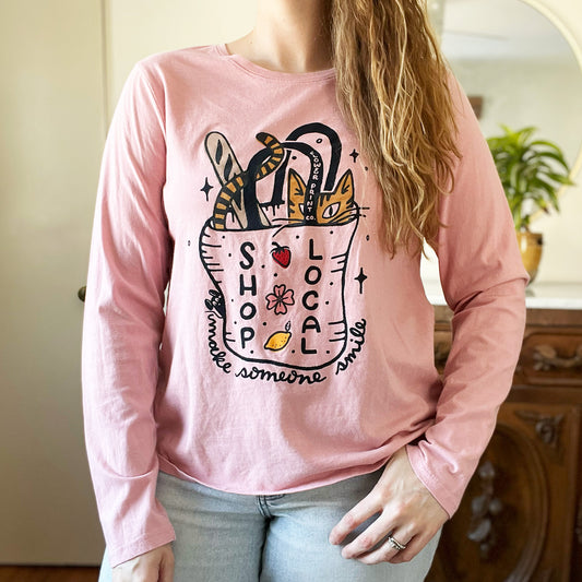 Shop Local | Pink Long Sleeve Shirt | XL