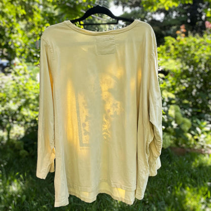 One Day at a Time | July Birth Flower | Light Yellow Long Sleeve | 4X