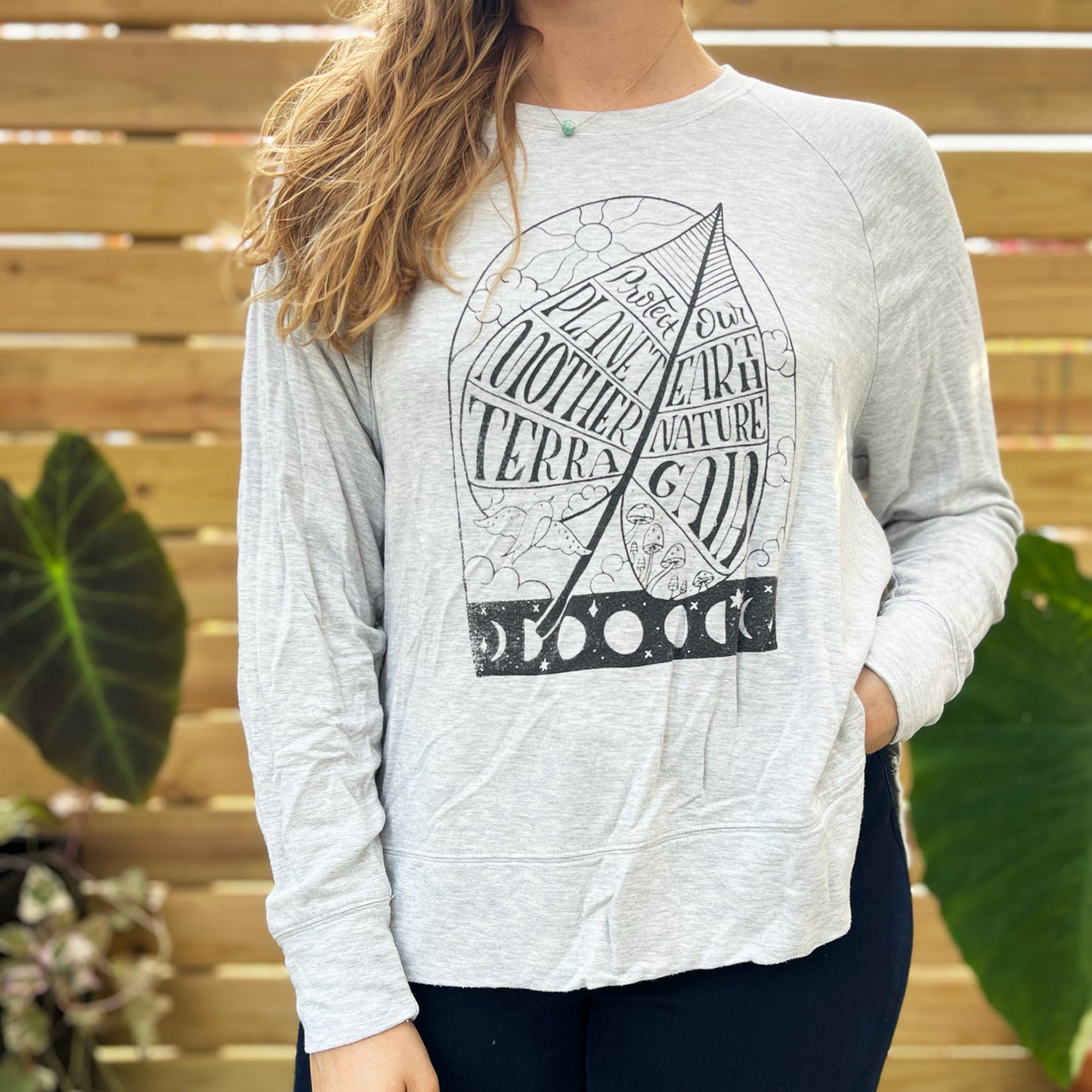 Protect Mother Nature | Light Gray Long Sleeve | Medium.